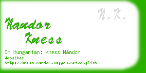 nandor kness business card